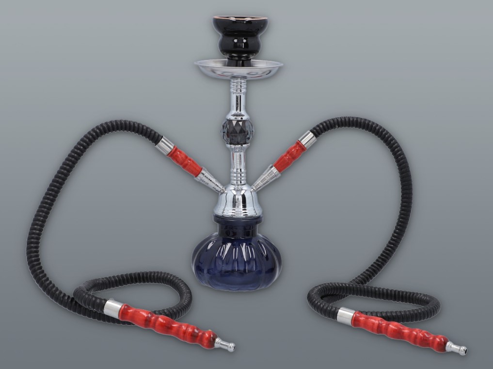 Hookah Elegáns kisméretű sötétkék színű shisha - 2 csöves